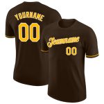 Personalized Performance T-Shirt in Brown Gold-White for Men and Women Personalized Brown Gold-White Performance T-Shirt