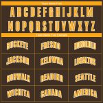 Custom Team T-Shirt with Name and Number - Personalized Brown Gold-White Performance Tee Personalized Brown Gold-White Performance