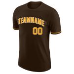 Personalized Performance T-Shirt in Brown Gold and White - Customizable Design Personalized Brown Gold-White Performance