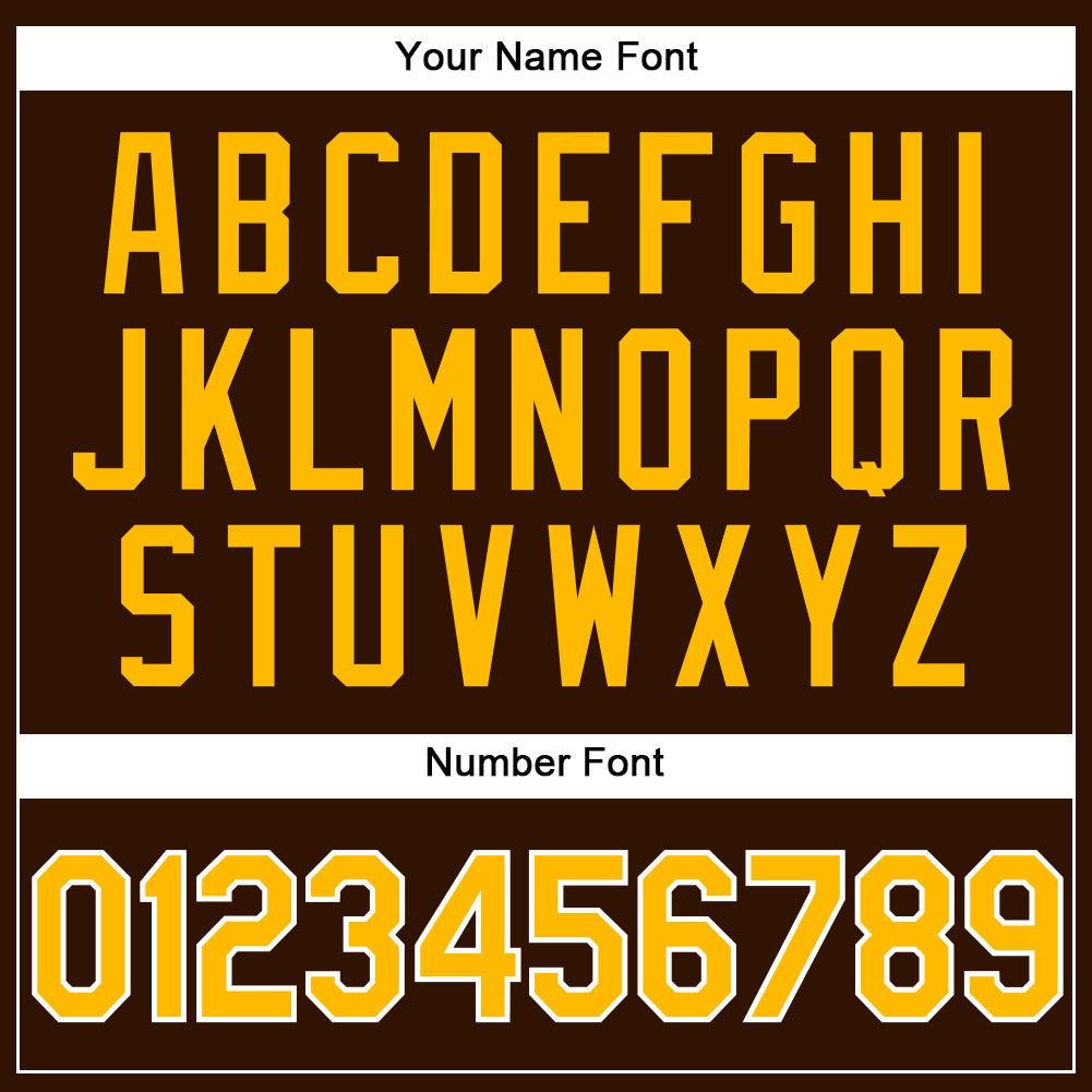 Personalized Brown Gold-White Performance Vapor Golf Polo Shirt Team Custom Name and Number Custom Name Number Personalized Golf Polo Shirt Brown Gold White Performance Personalized Brown Gold-White Performance Vapor - Image 5