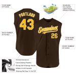 Personalized Brown and White Gold Sleeveless Baseball Jersey for Men Personalized Brown Gold-White Sleeveless Baseball Jersey
