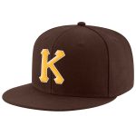 Personalized Adjustable Snapback Hat Brown Gold White Stitched Design Personalized Brown Gold-White Stitched Adjustable Snapback