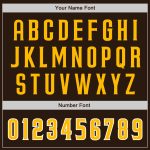 Personalized Unisex Softball Jersey in Brown Gold White - Two-Button Design, Comfortable Fit Personalized Brown Gold-White