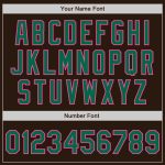 Personalized Varsity Letterman Jacket in Brown Kelly Green and Pink - Full-Snap Bomber Style Personalized Brown Kelly Green-Pink