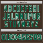 Personalized Brown Kelly Green White Baseball Jersey for Men and Women Personalized Brown Kelly Green-White Baseball Jersey