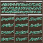 Personalized Brown Kelly Green White Baseball Jersey for Men and Women Personalized Brown Kelly Green-White Baseball Jersey