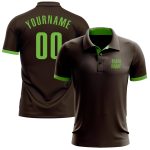 Personalized Golf Polo Shirt in Brown and Neon Green - Performance Fit Personalized Brown Neon Green Performance Golf Polo