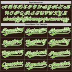 Personalized Authentic Baseball Jersey in Brown Neon Green and White Personalized Brown Neon Green-White Authentic Baseball