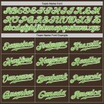 Personalized Brown Neon Green White Baseball Jersey for Men and Women Personalized Brown Neon Green-White Baseball Jersey