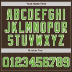 Personalized Brown Neon Green White Baseball Jersey for Men and Women Personalized Brown Neon Green-White Baseball Jersey