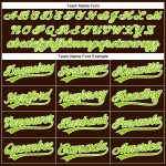 Personalized Performance Vapor Golf Polo Shirt in Brown Neon Green-White Personalized Brown Neon Green-White Performance