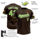 Custom Name Number Softball Jersey Unisex Two-Button Brown Neon Green White Personalized Team Apparel Personalized Brown