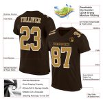 Personalized Brown Gold White Mesh Football Jersey for Men and Women Personalized Brown Old Gold-White Mesh Football Jersey