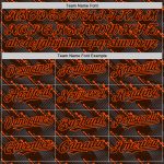 Custom Name and Number 3D Pattern Baseball Jersey - Personalized Brown Orange Slant Lines Design Personalized Brown Orange