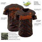 Personalized 3D Slant Lines Baseball Jersey in Brown and Orange Personalized Brown Orange 3D Slant Lines Baseball Jersey