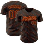 Personalized 3D Slant Lines Baseball Jersey in Brown and Orange Personalized Brown Orange 3D Slant Lines Baseball Jersey