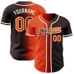 Custom Gradient Baseball Jersey in Brown Orange Cream for Fashion Enthusiasts Personalized Brown Orange-Cream Gradient Fashion