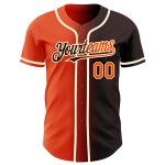 Custom Gradient Baseball Jersey in Brown Orange Cream for Fashion Enthusiasts Personalized Brown Orange-Cream Gradient Fashion