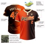 Custom Name Number Unisex Softball Jersey - Personalized Brown Orange Cream Gradient Two-Button Fashion Personalized Brown