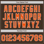 Personalized Fashion Baseball Jersey in Brown, Orange, and Gray Split Design Personalized Brown Orange-Gray Split Fashion