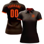 Personalized Performance Golf Polo Shirt in Brown and Orange Personalized Brown Orange Performance Golf Polo Shirt