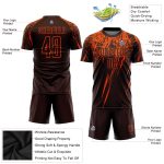Custom Brown and Orange Soccer Jersey - Personalized Sublimation Uniform Personalized Brown Orange Sublimation Soccer Uniform