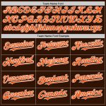 Personalized Twinkle Star 3D Gradient Baseball Jersey in Brown Orange-White Personalized Brown Orange-White 3D Gradient Style
