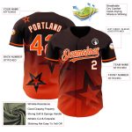 Custom Name Number Twinkle Star Baseball Jersey - Personalized 3D Gradient Brown Orange-White Design Team Apparel Personalized