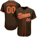 Personalized Authentic Baseball Jersey in Brown and Orange-White Colors Personalized Brown Orange-White Authentic Baseball