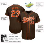 Custom Team Baseball Jersey - Personalized Orange White Brown Jersey with Name and Number Personalized Brown Orange-White