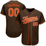 Custom Team Baseball Jersey - Personalized Orange White Brown Jersey with Name and Number Personalized Brown Orange-White