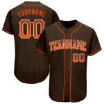Custom Name Number Authentic Drift Fashion Baseball Jersey - Personalized Brown Orange White Design Personalized Brown Orange-White