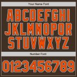 Custom Name and Number Gradient Fashion Baseball Jersey in Brown and Orange-White, Personalized Team Apparel Personalized