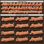 Personalized Authentic Sleeveless Baseball Jersey in Brown, Orange, and White Colors Personalized Brown Orange-White Authentic