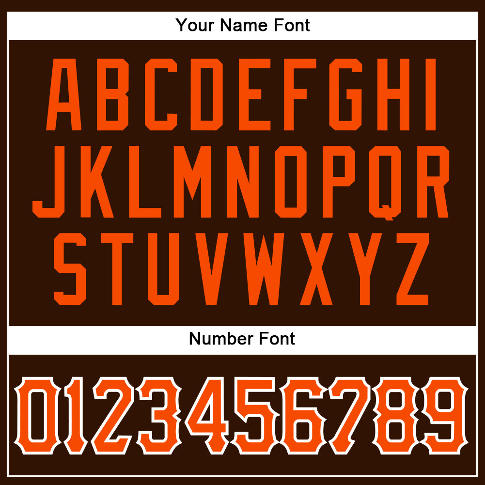 Personalized Brown Orange-White Authentic Sleeveless Baseball Jersey Team Custom Name and Number Personalized Custom Name and Number Sleeveless Baseball Jersey - Brown, Orange, White Authentic Team Jersey Personalized - Image 4