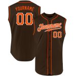 Personalized Custom Name and Number Sleeveless Baseball Jersey - Brown, Orange, White Authentic Team Jersey Personalized