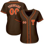 Personalized Brown Orange White Baseball Jersey for Men and Women Personalized Brown Orange-White Baseball Jersey 2