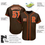 Personalized Brown Orange White Baseball Jersey for Men and Women Personalized Brown Orange-White Baseball Jersey 2