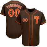 Personalized Brown Orange White Baseball Jersey for Men and Women Personalized Brown Orange-White Baseball Jersey 2