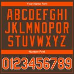 Personalized Baseball Jersey in Brown, Orange & White - Custom 3 Personalized Brown Orange-White Baseball Jersey 3