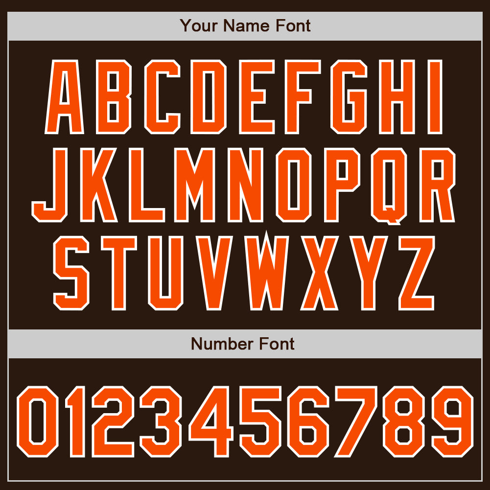 Personalized Varsity Letterman Jacket in Brown Orange-White - Full-Snap Bomber Style Personalized Brown Orange-White Bomber - Image 7