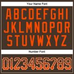 Personalized Baseball Jersey in Brown Orange and White Drift Style Personalized Brown Orange-White Drift Fashion Baseball