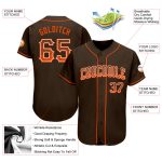 Personalized Baseball Jersey in Brown Orange and White Drift Style Personalized Brown Orange-White Drift Fashion Baseball