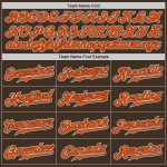 Personalized Fashion Baseball Jersey in Brown Orange White Gradient Personalized Brown Orange-White Gradient Fashion Baseball