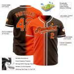 Personalized Fashion Baseball Jersey in Brown Orange White Gradient Personalized Brown Orange-White Gradient Fashion Baseball