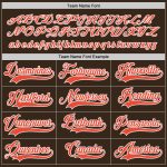 Personalized Brown Orange White Hockey Jersey for Men, Women, Kids - Customizable Sports Apparel Personalized Brown Orange-White