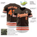 Personalized Custom Name and Number Authentic Baseball Jersey in Brown, Orange, and White Personalized Brown Orange-White