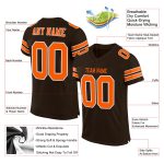 Personalized Authentic Football Jersey - Brown Orange-White Mesh Design Personalized Brown Orange-White Mesh Authentic Football