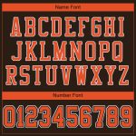 Custom Name Number Mesh Authentic Football Jersey - Personalized Brown Orange-White Team Jersey Personalized Brown Orange-White