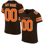 Personalized Brown Orange and White Mesh Football Jersey for Custom Team Gear Personalized Brown Orange-White Mesh Football